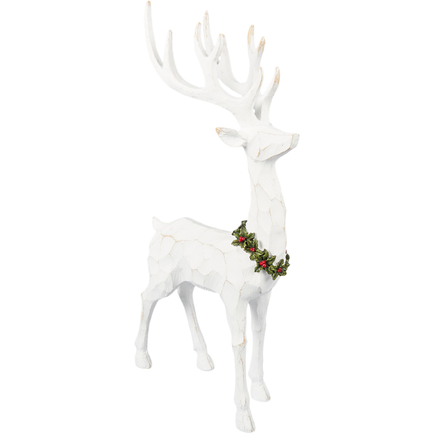 Wood Effect Reindeer - White Image 2