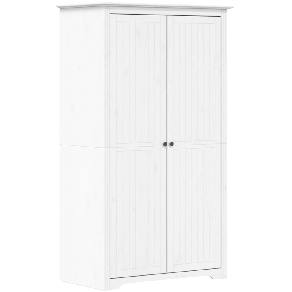 vidaXL Bodo 2 Door White Solid Wood Pine Wardrobe Image 2