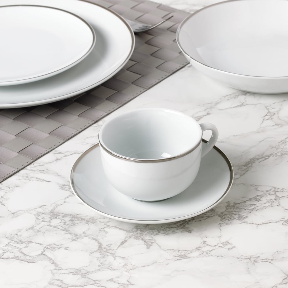 Waterside Platinum Band Porcelain 30 Piece Dinner Set Image 3