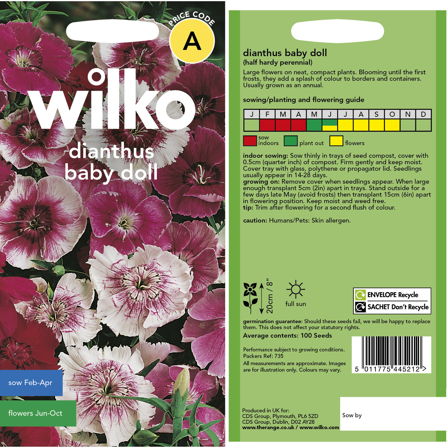 Wilko Dianthus Baby Doll Seeds Image 3