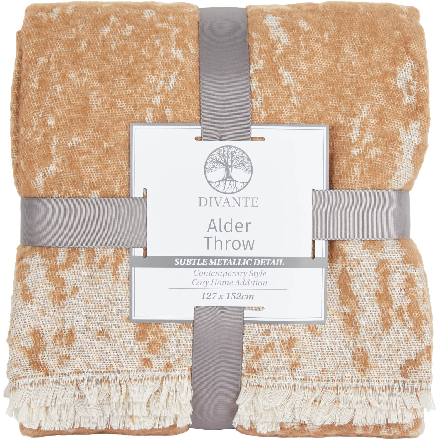 Divante Alder Metallic Throw - Natural Image 1