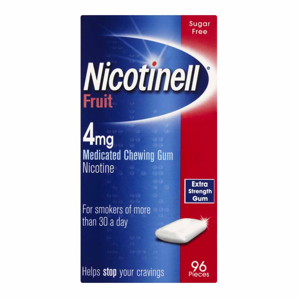 Nicotinell Fruit 4mg Medicated Chewing Gum 96 Pack Image 2