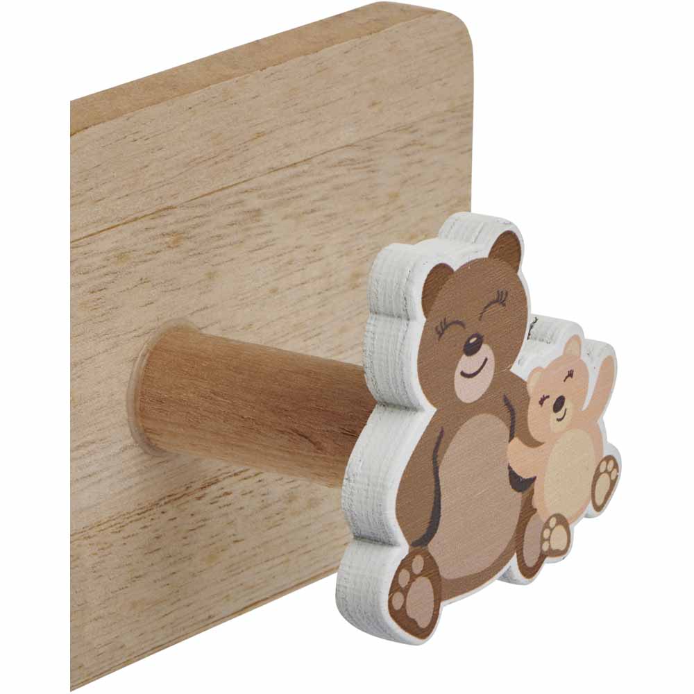 Wilko Childrens 4 Hook Clothes Rail with Animal Hooks Image 2