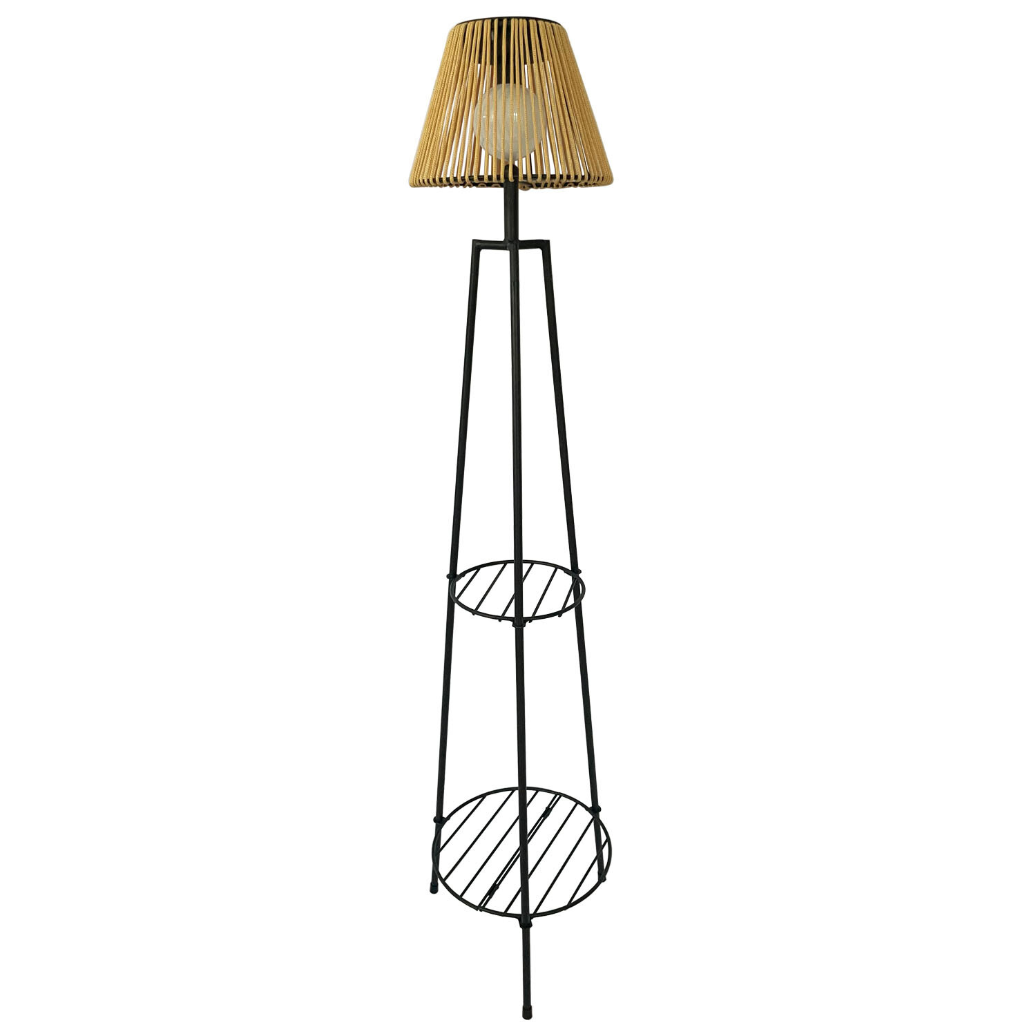 Solar Carson Floor Lamp - Black and Neutral Image