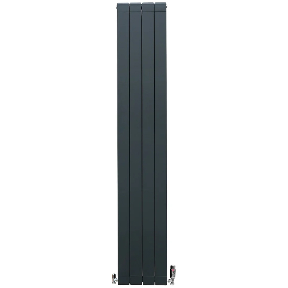 Monster Shop 5856BTU Anthracite Grey Aluminium Radiator with Valves 1800 x 315mm Image 1