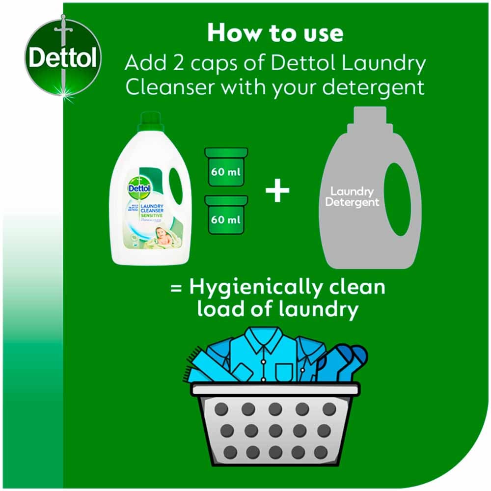 Dettol Laundry Sanitiser Sensitive Case of 6 x 2.5L Image 5