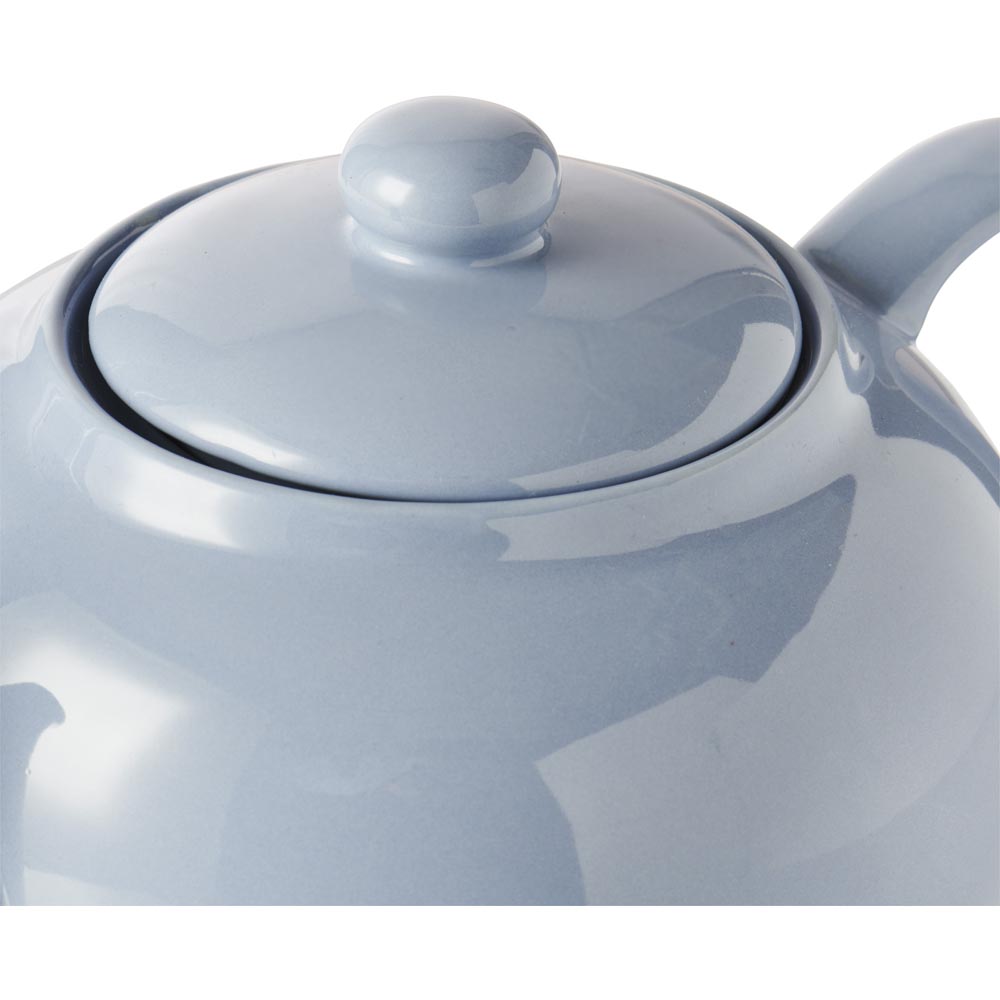 Wilko 8 Cup Blue Ceramic Teapot Image 3