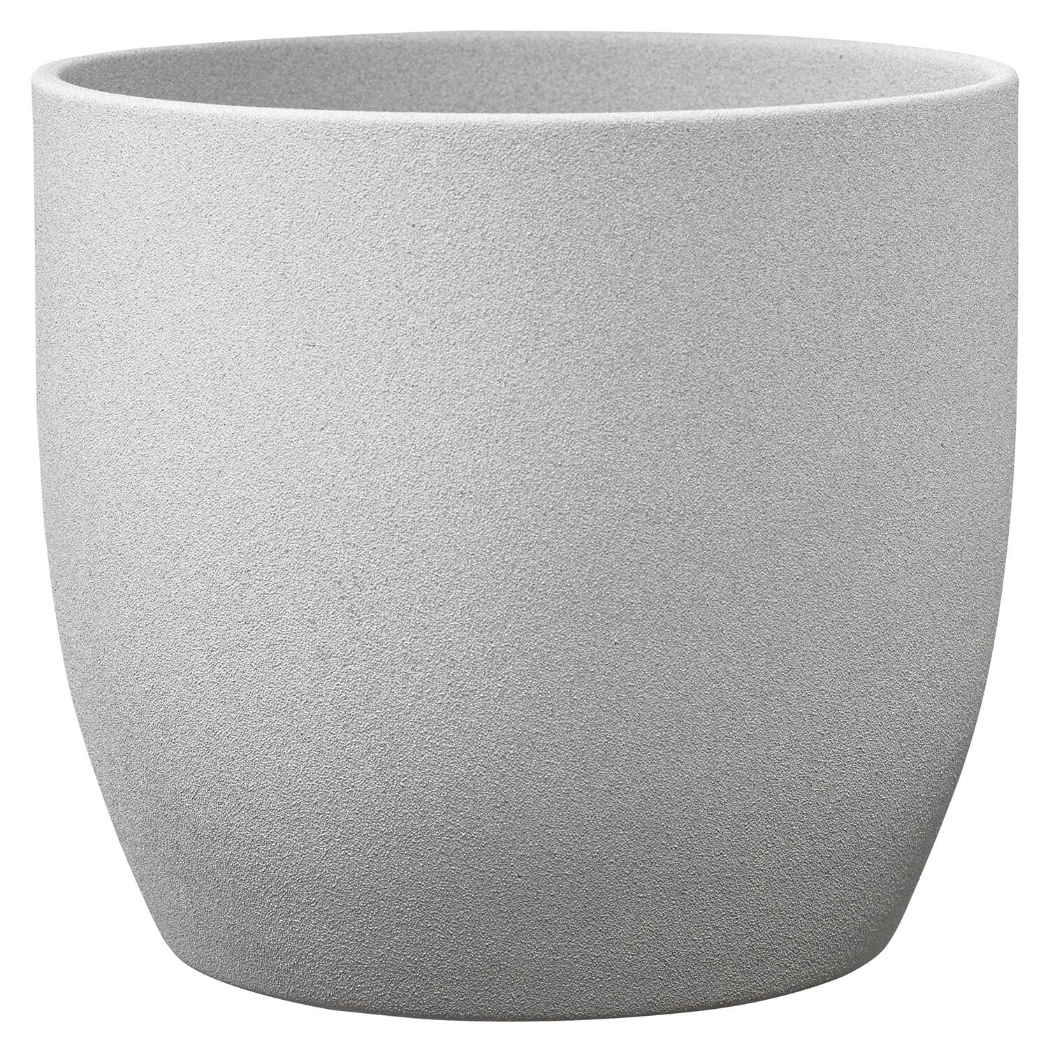 Grey Basel Stone Plant Pot Cover 18cm Image