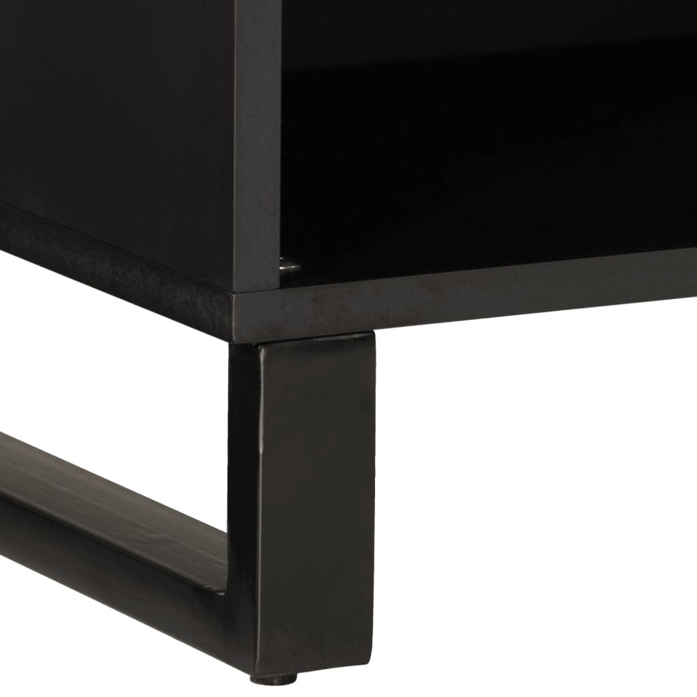 vidaXL Single Open Shelf Brown Solid Wood Acacia TV Cabinet with Metal Legs Image 7