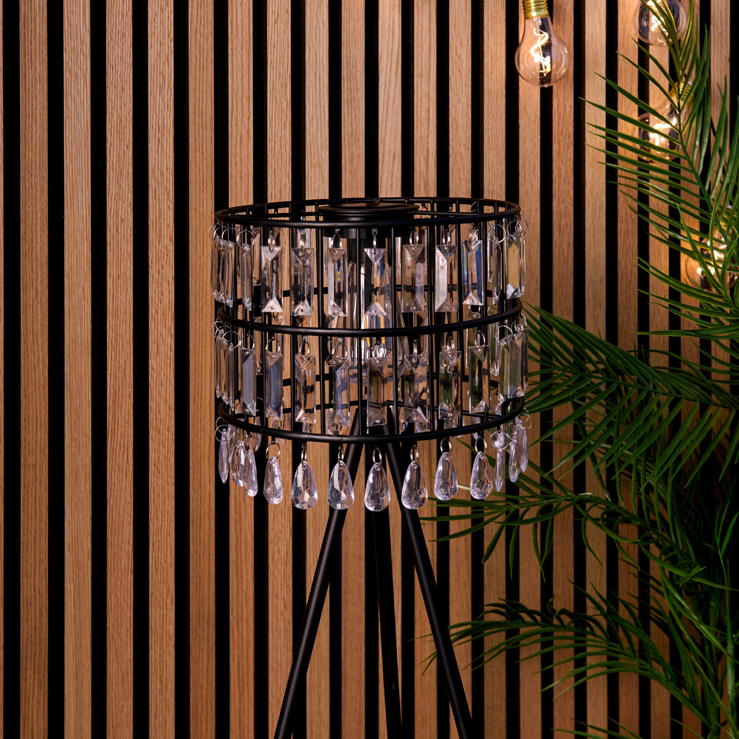 Solar Crystal Standing Lamp Black Image 8