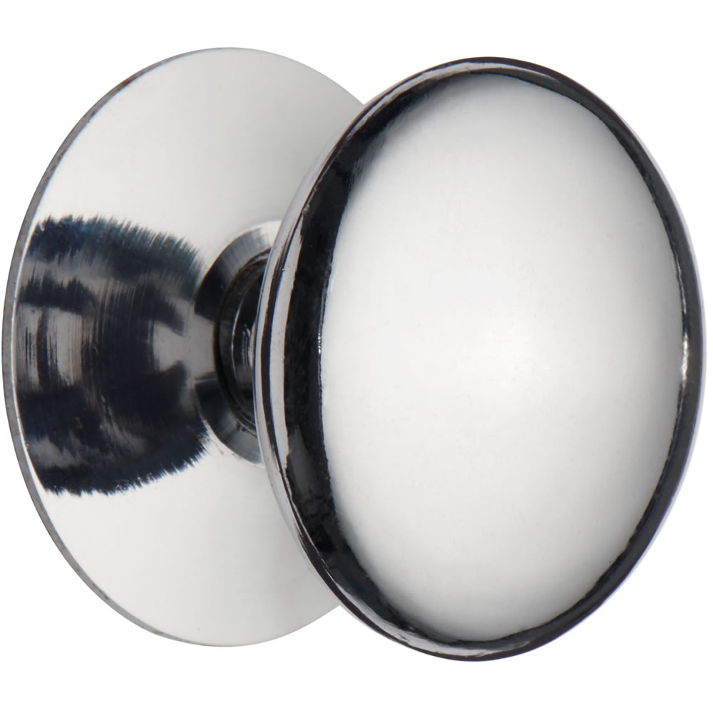 Wilko 4 pack 32mm Chrome Finish Button Door Knobs Image