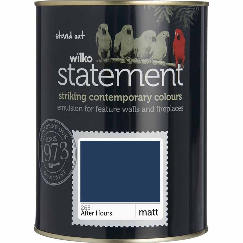Wilko Statement After Hours Matt Emulsion Paint 1.25L Wilko