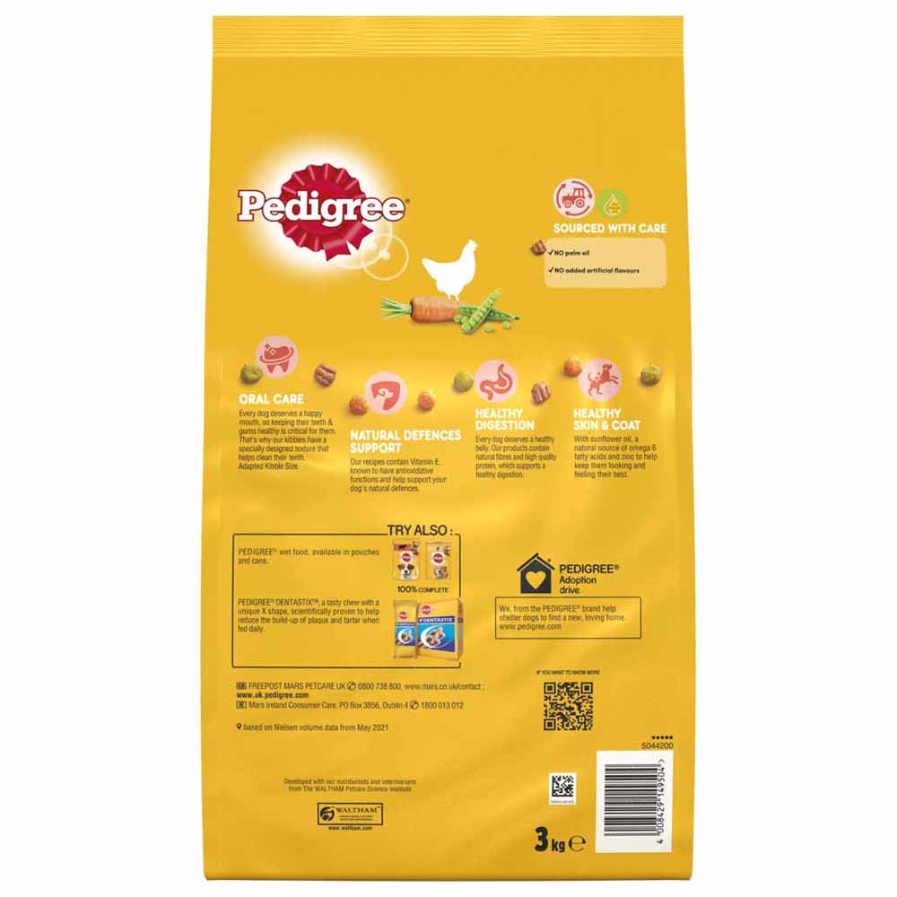 Pedigree Dry Chicken and Vegetables Adult Small Dog Food 3kg Image 9
