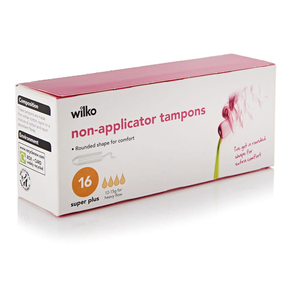 Wilko Super Plus Non-Applicator Tampons 16 pack Image