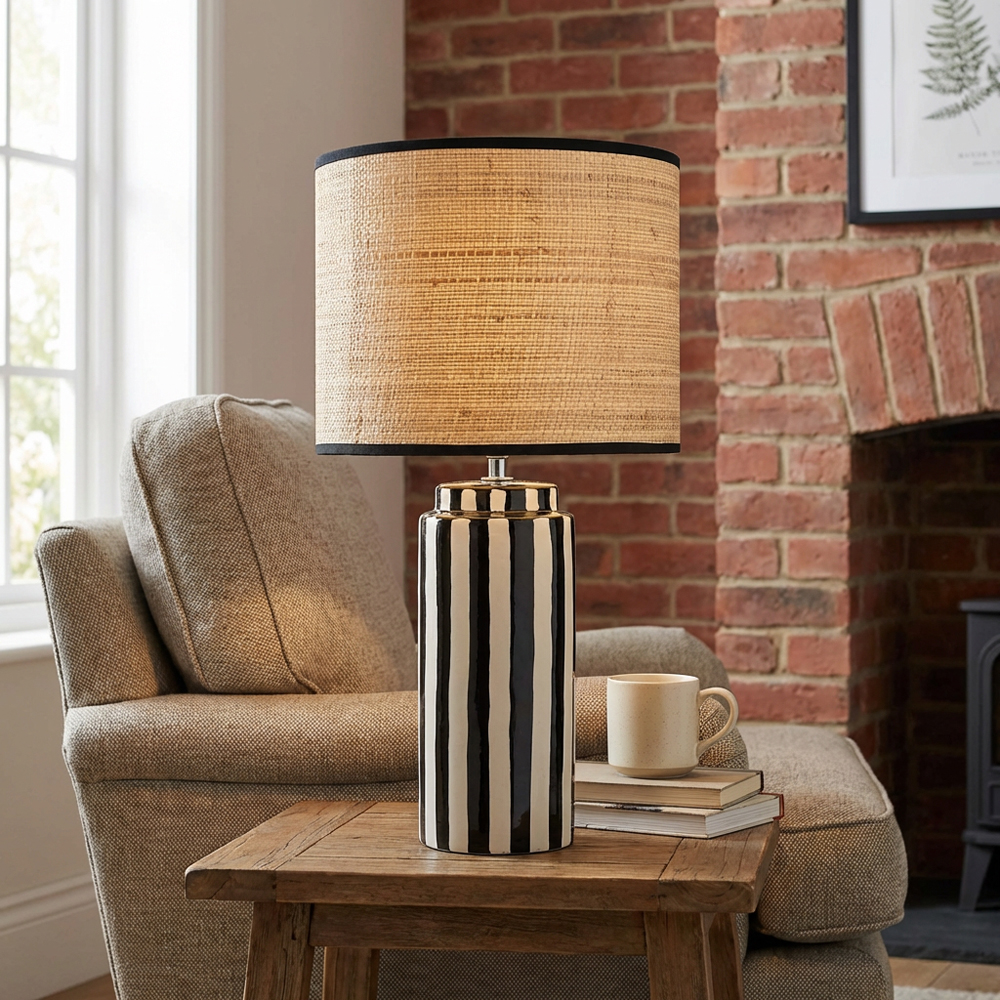 Daleyza Table Lamp - Black, White and Natural Image 3