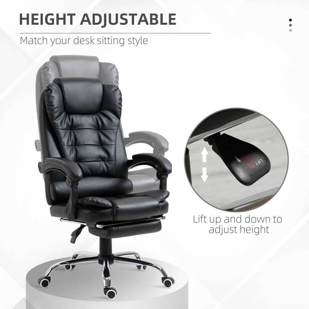 Portland Black PU Leather Tall Back Executive Office Chair Image 4