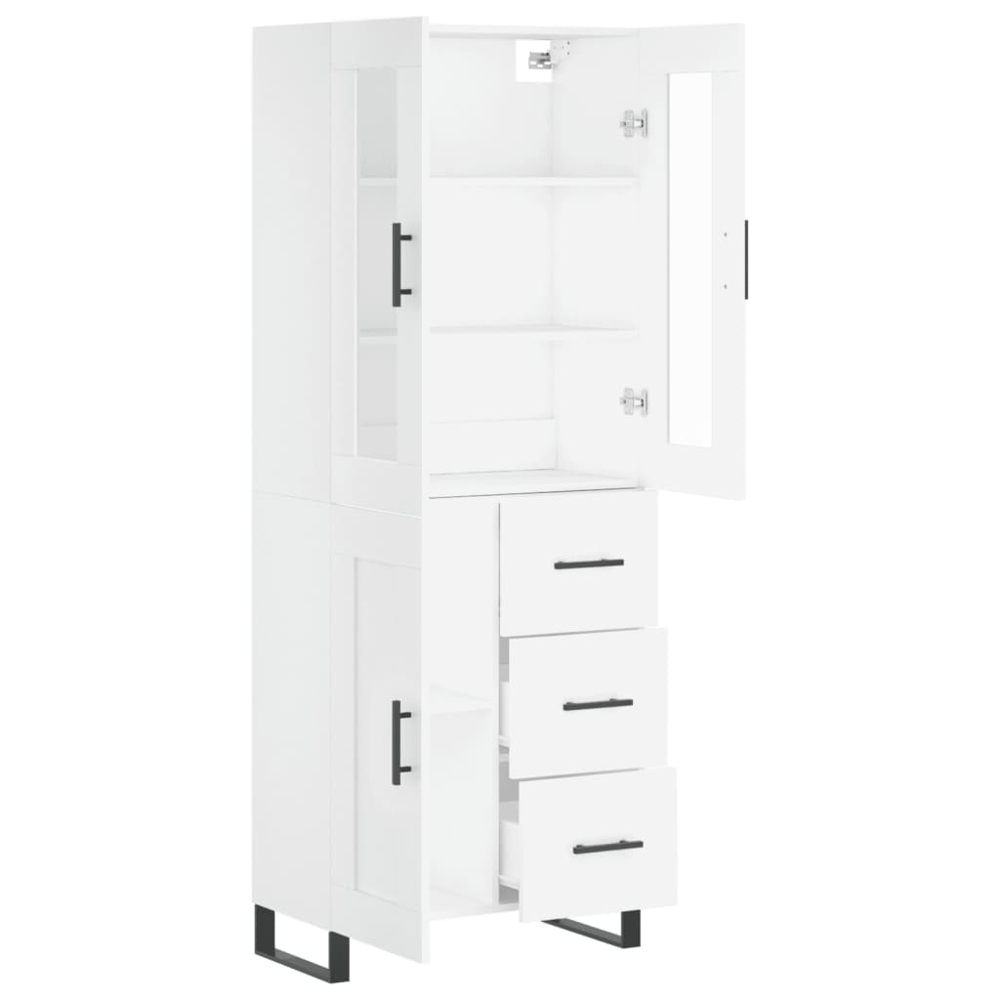 vidaXL 3 Door 3 Drawer White Highboard Image 4