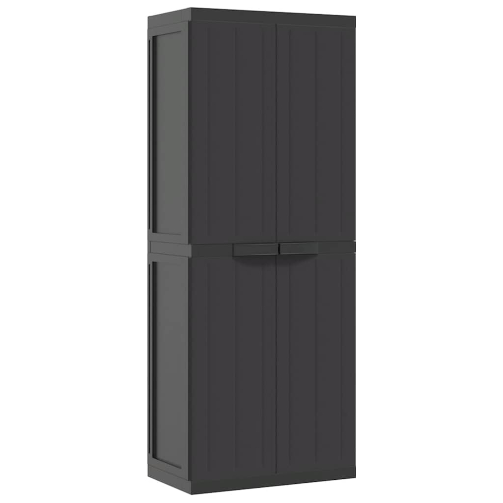 vidaXL 2 Door Black Outdoor Storage Cabinet Image 2