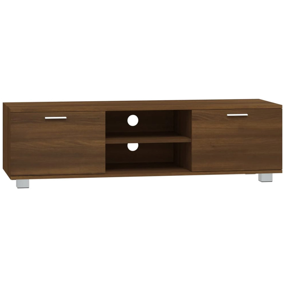 vidaXL 2 Door 2 Open Shelf Brown Oak TV Cabinet Image 2