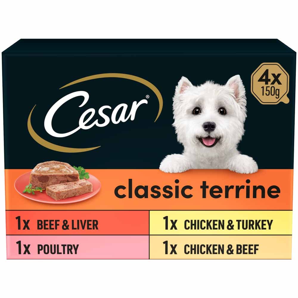 Cesar Classic Terrine Selection Dog Food Trays 150g Case of 4 x 4 Pack Image 2