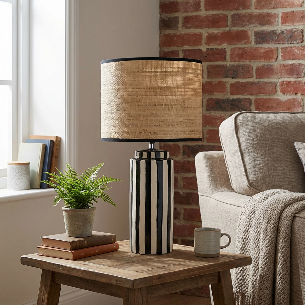 Daleyza Table Lamp - Black, White and Natural Image 6