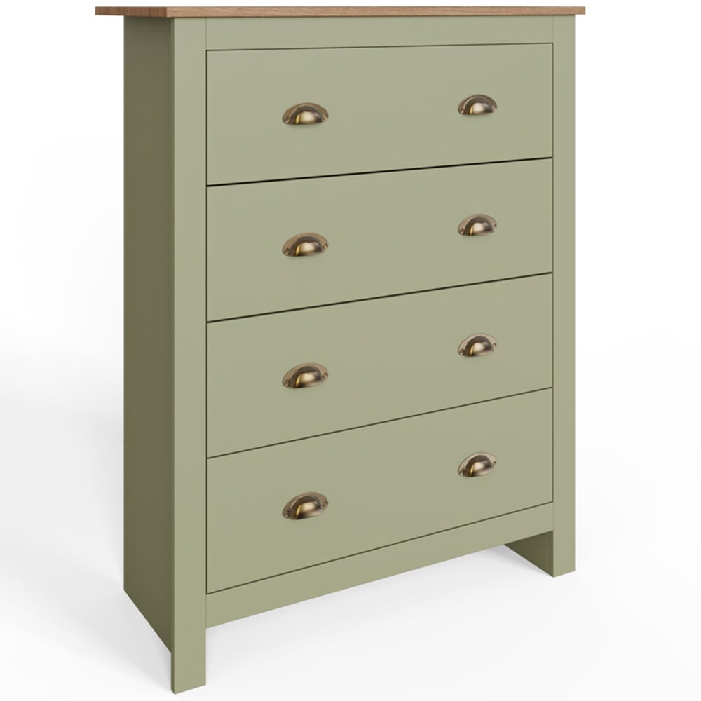 GFW Lancaster Sage Green 4 Piece Bedroom Furniture Set Image 2