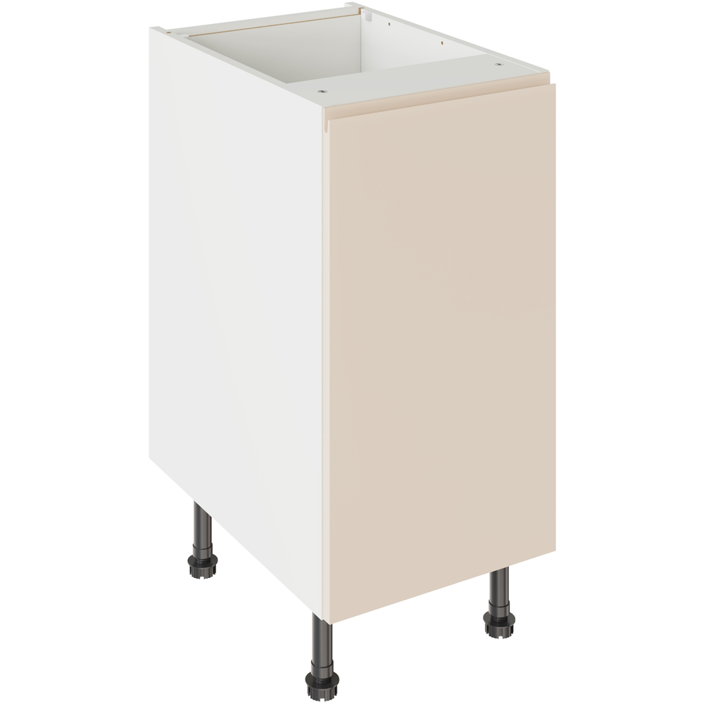 Kitchen Kit J-Pull Gloss Cashmere Base Kitchen Cabinet Flatpack 400mm Image 1
