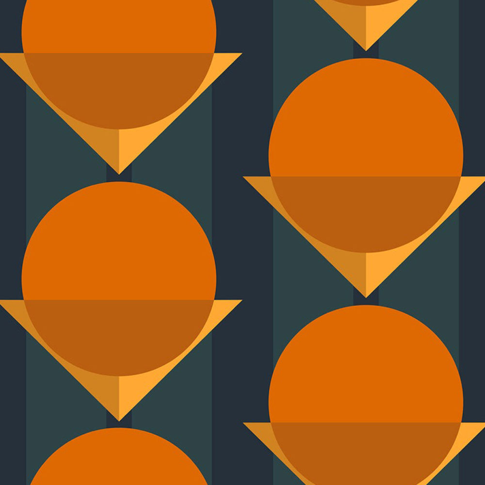 Bobbi Beck Eco Luxury Geometric Bauhaus Orange Wallpaper Image 1