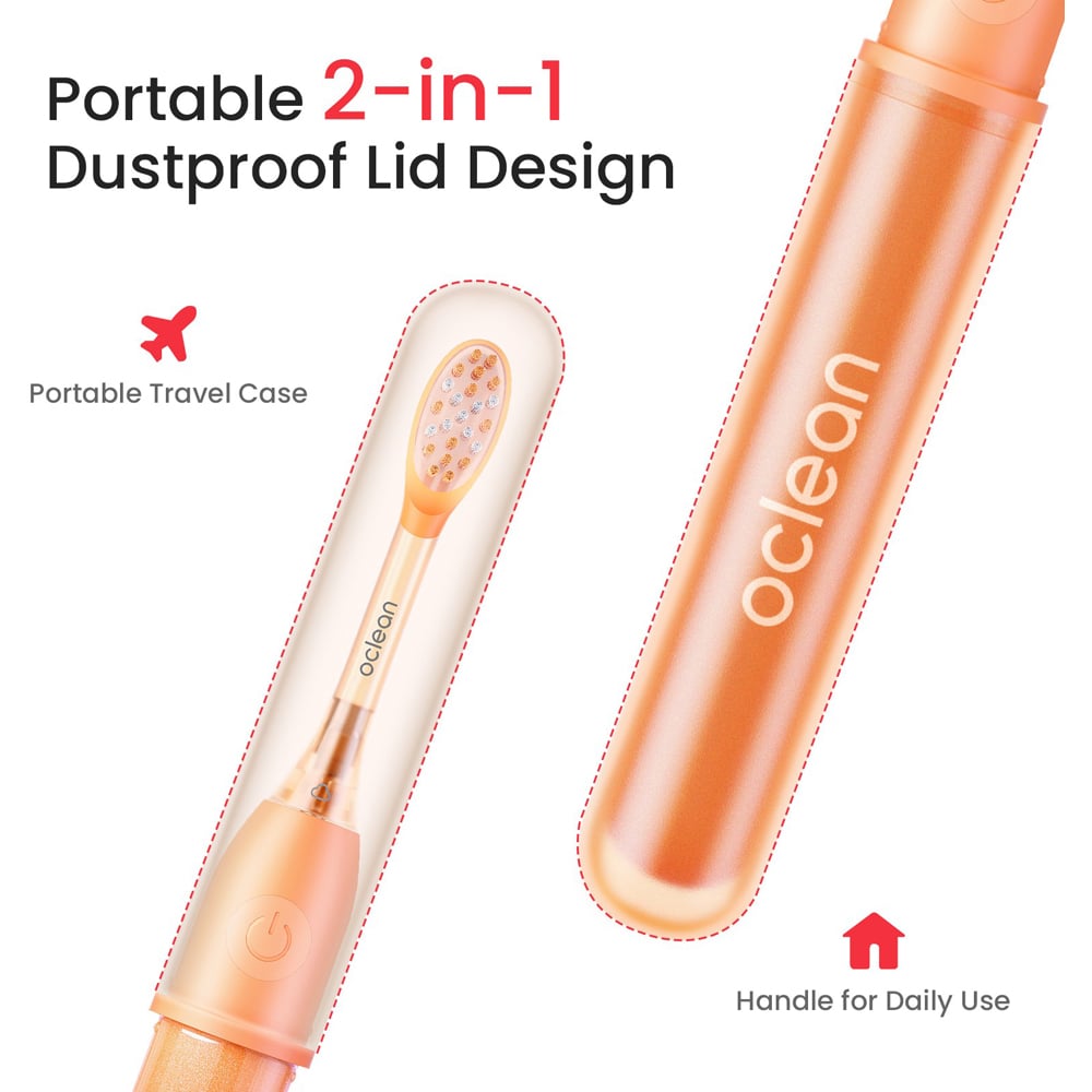 Oclean Ease Orange Rechargeable Electric Toothbrush 2 Pack Image 4