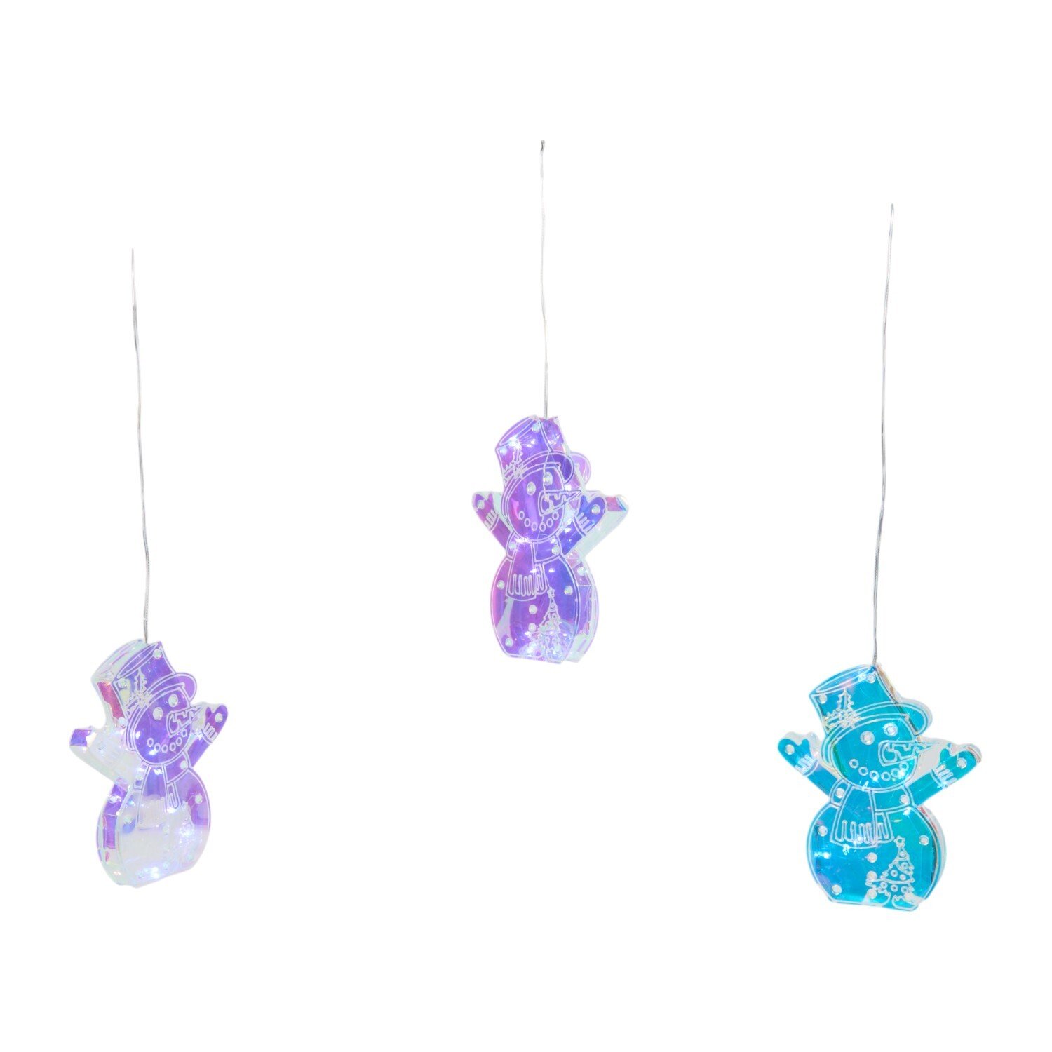 50 LED Snowman Iridescent Curtain Light Iridescent Image 3