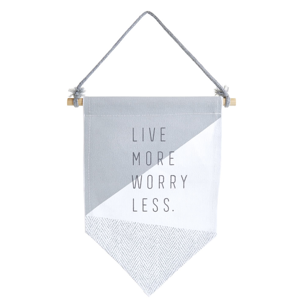 Wilko Live More Fabric Hanging Wall Plaque Sign Image