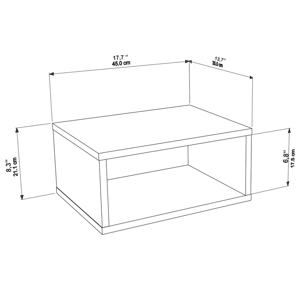 Decorotika Dora Single Shelf Hazeran Floating Bedside Table Image 7