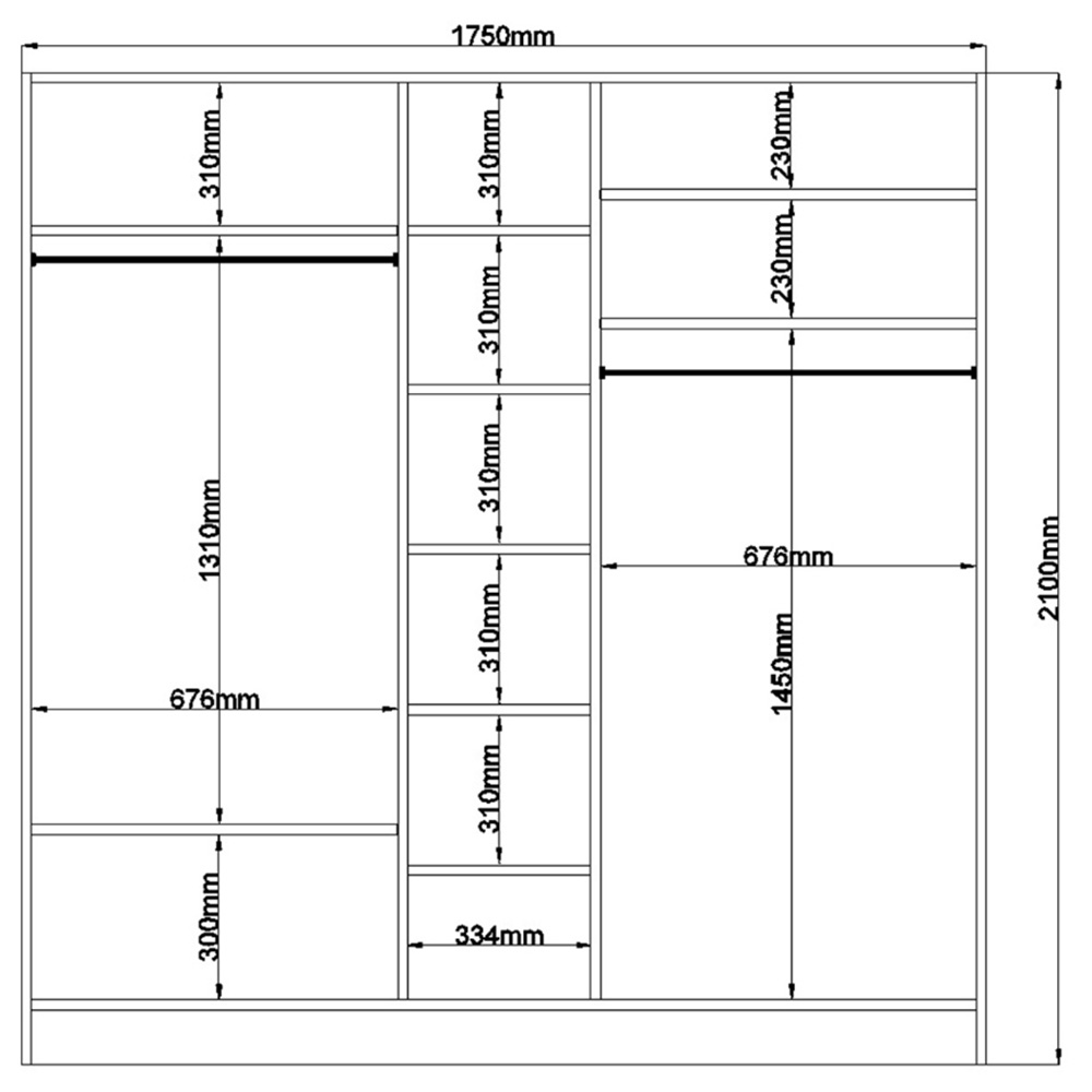 Evu MARIE XL 5 Door Gold and White Wardrobe Image 7
