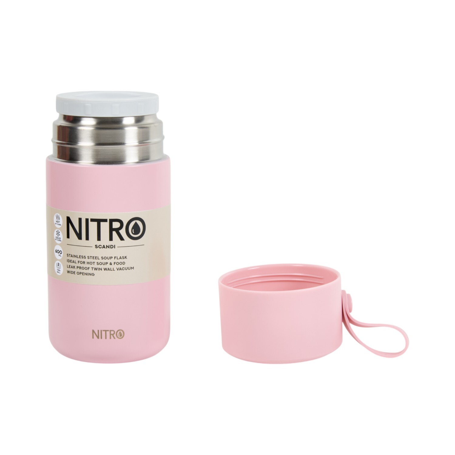 Nitro Scandi Stainless Steel Soup and Food Flask 600ml Image 9