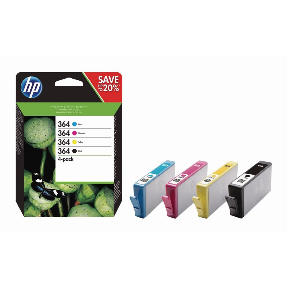 HP 364 Black, Cyan, Magenta and Yellow Inkjet Cartridge Multipack Image