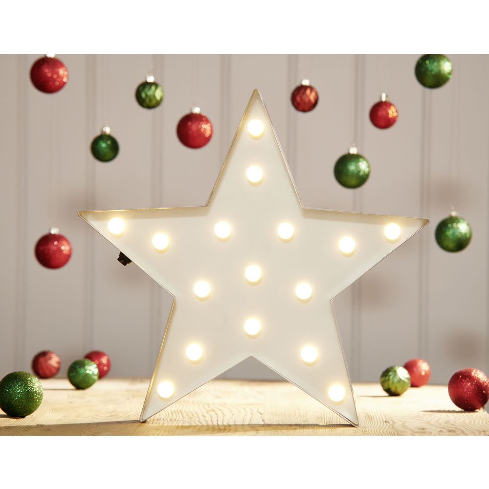 Wilko Alpine Home LED Metal Light-Up Silver Star Christmas Decoration Image 6