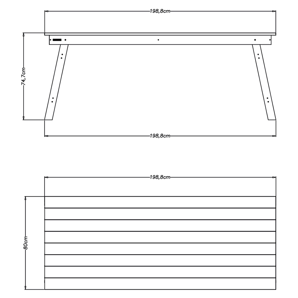 Tramontina Pine Wood 3 Piece Folding Dining Set Image 7