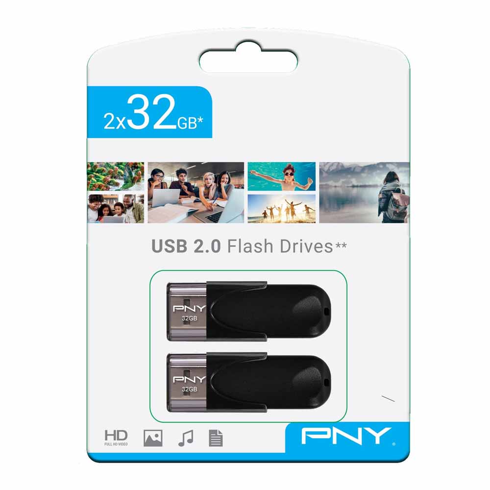 PNY 32GB Attache4 USB Flash Drive 2 2pk Image
