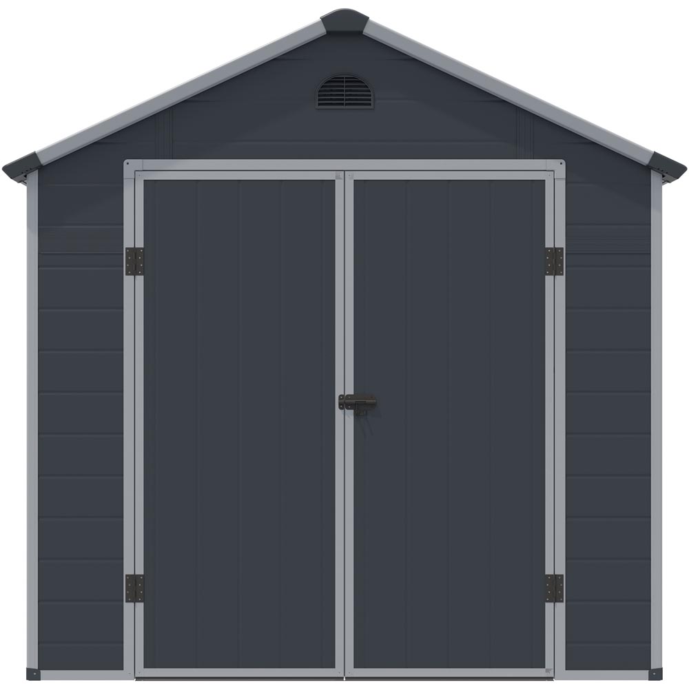 Rowlinson 8 x 6ft Dark Grey  Airevale Plastic Garden Shed Image 8
