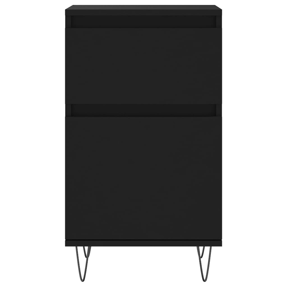 vidaXL Single Door Single Drawer Black Wooden Sideboard Image 6