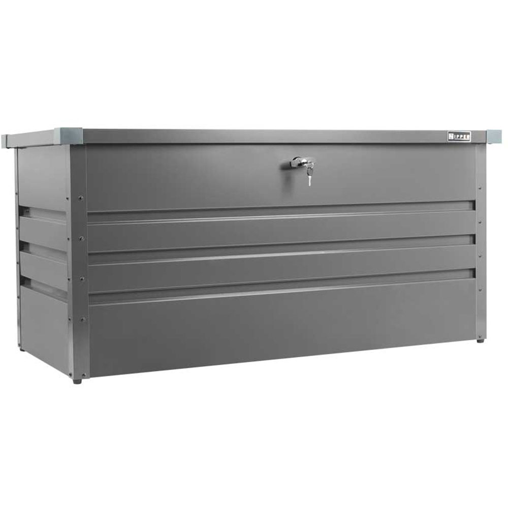 Zipper ZI-GAB132AN 130cm Grey Steel Garden Storage Box Image 1