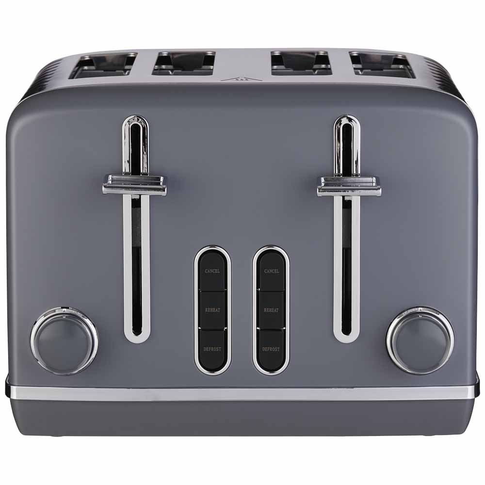 Wilko Grey and Steel 4 Slice Toaster Wilko