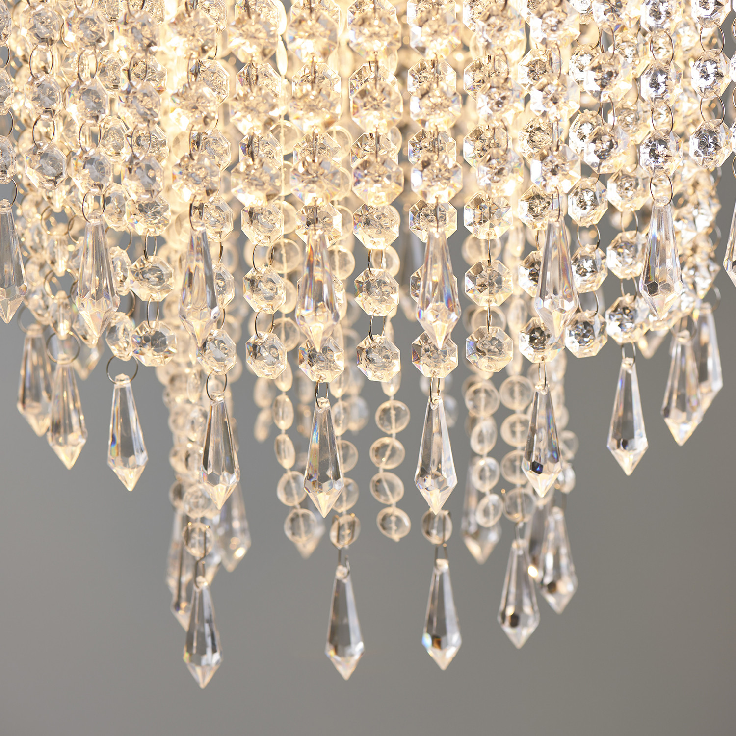 Sharna Silver Clear Jewelled Pendant Light Image 4