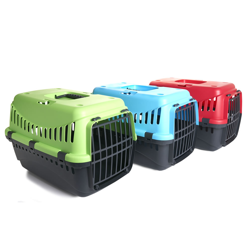 Single Wilko Small Pet Carrier in Assorted styles Designs for this product can’t be chosen online. We’ll pick one on your behalf when you place your order. Carry your pet along with you while travelling with our small pet carrier. Our small pet carrier will help make travel as comfortable as possible for your cat or dog. The carrier made from 100% polyester is tough and water-resistant and will also fold flat for easy storage and transport. Please Note: This product is an assorted line, and the designs will be picked at random and may vary. Pets should be supervised when using the carrier. Keep away from fire.