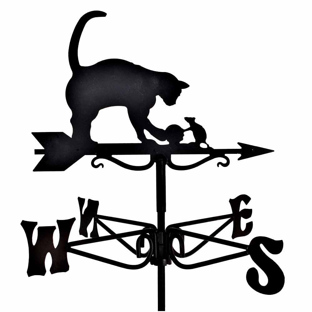 Espira Cat and Mouse Black Mini Weathervane Image 1
