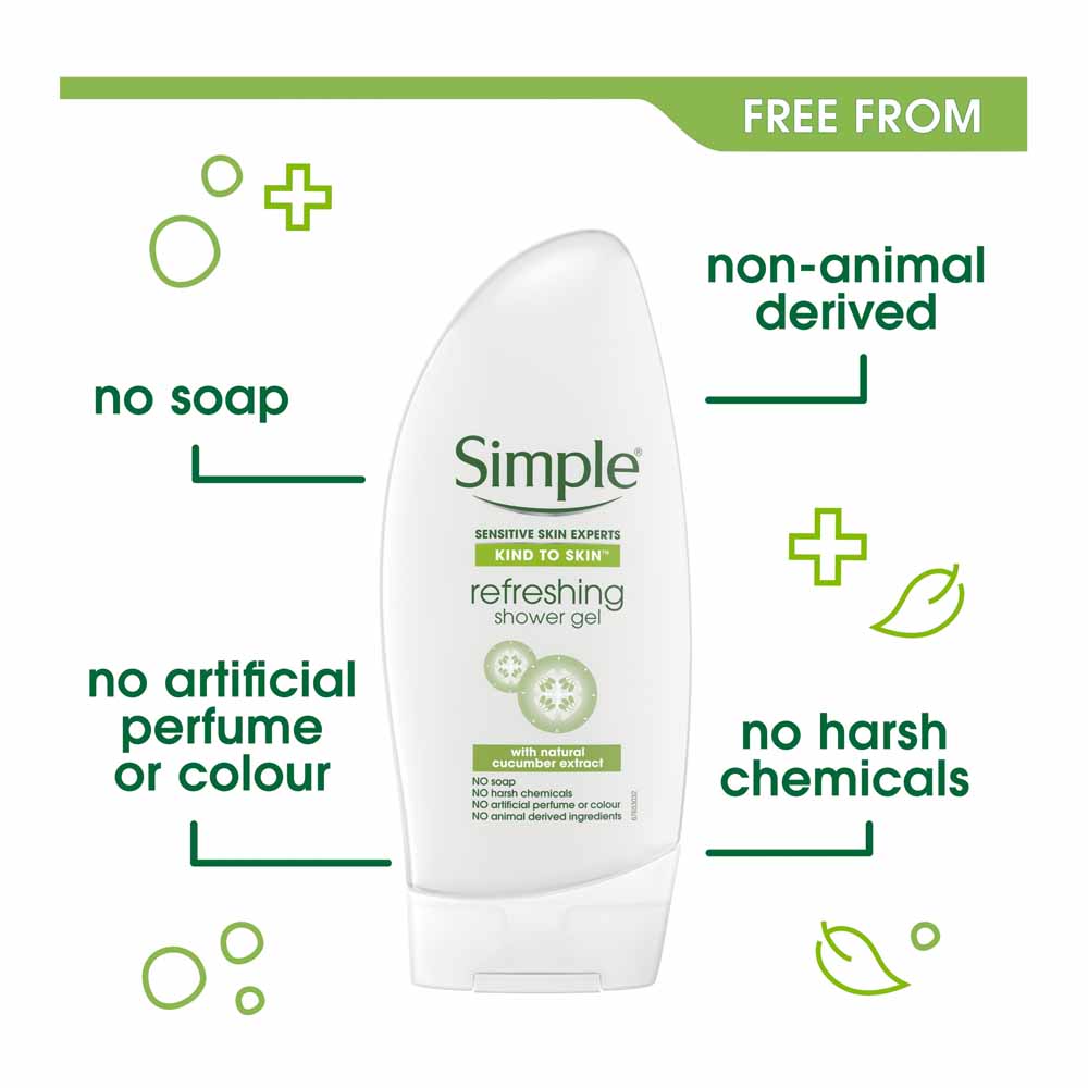 Simple Kind to Skin Refreshing Shower Gel 250ml Image 5