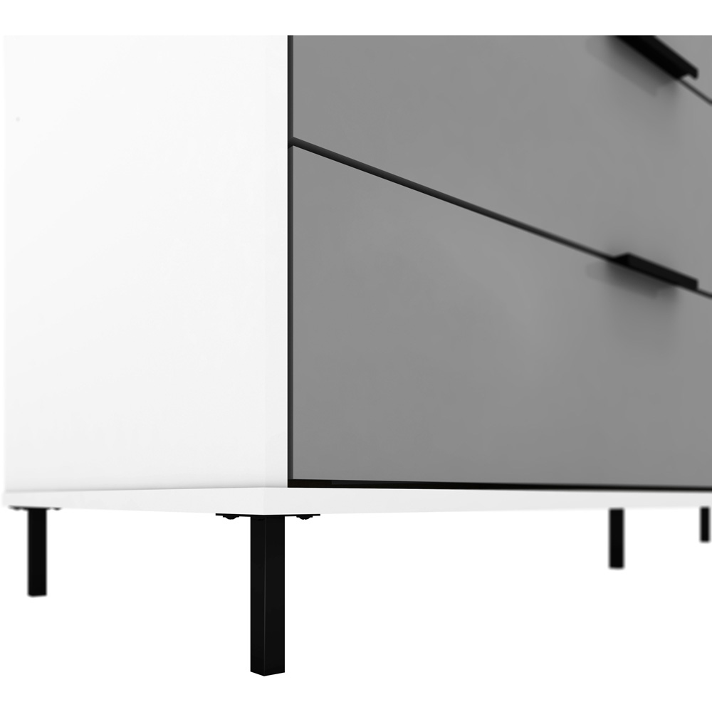 Seconique Madrid 4 Door 2 Drawer Grey and White Gloss Wardrobe Image 5