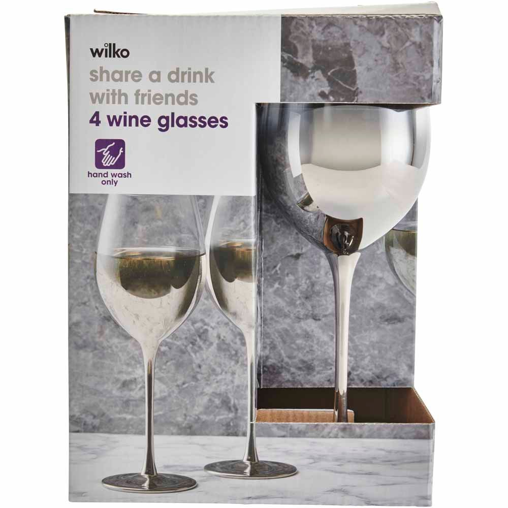 Wilko Silver Ombre Wine Glass 4pk Image 3