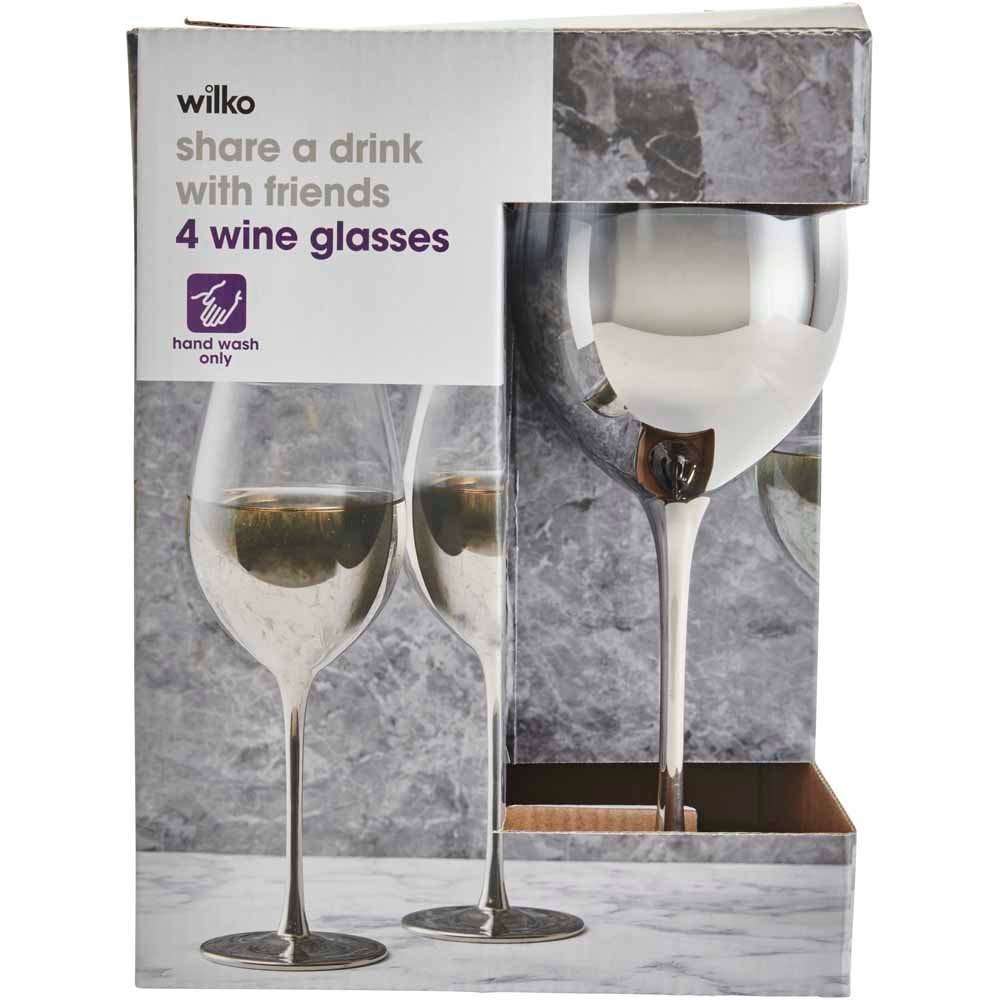 Wilko Silver Ombre Wine Glass 4pk Wilko