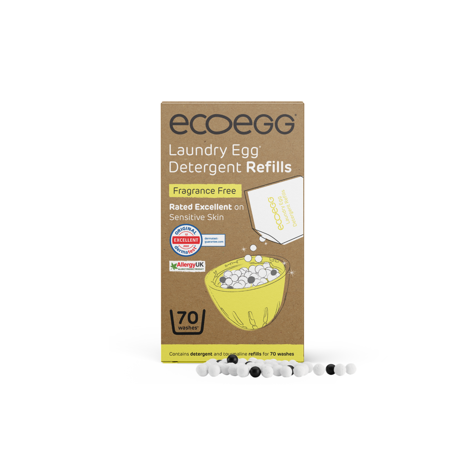 Ecoegg Laundry Egg Refills / Fragrance Free / 70 washes - Yellow Image